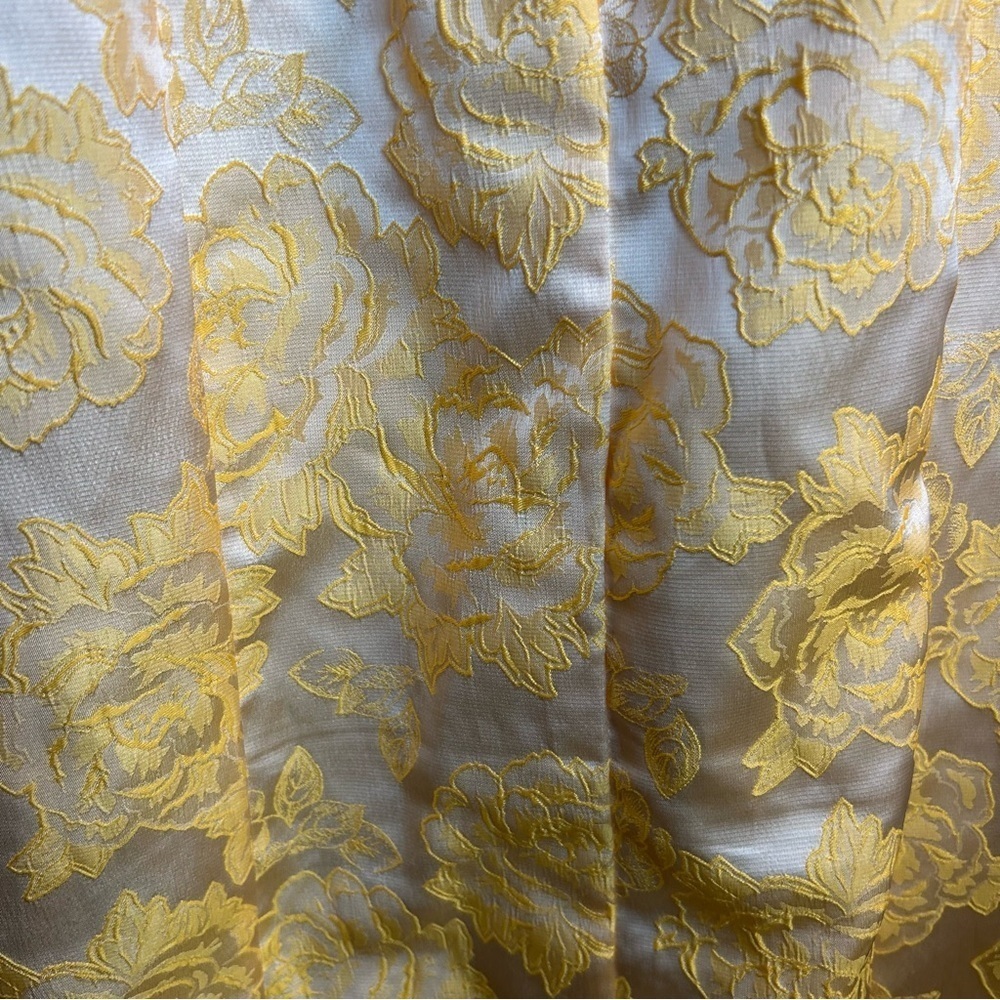 Lulus Bright Blooms Champagne Yellow Floral Jacquard Maxi Dress💛 Small - Picture 12 of 12
